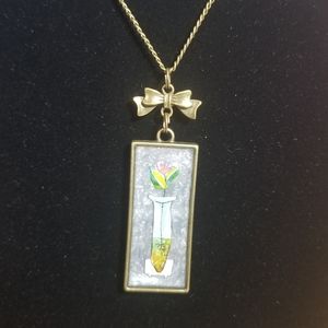 Floral Resin Necklace Handmade